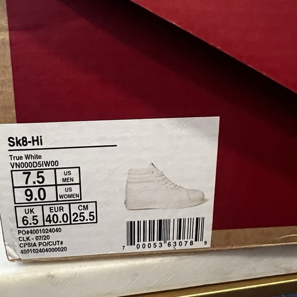 Vans SK8 HI PLATFORM‎ 2 True White Shoes Men 7.5 Women 9 NEW in BOX - Picture 2 of 10